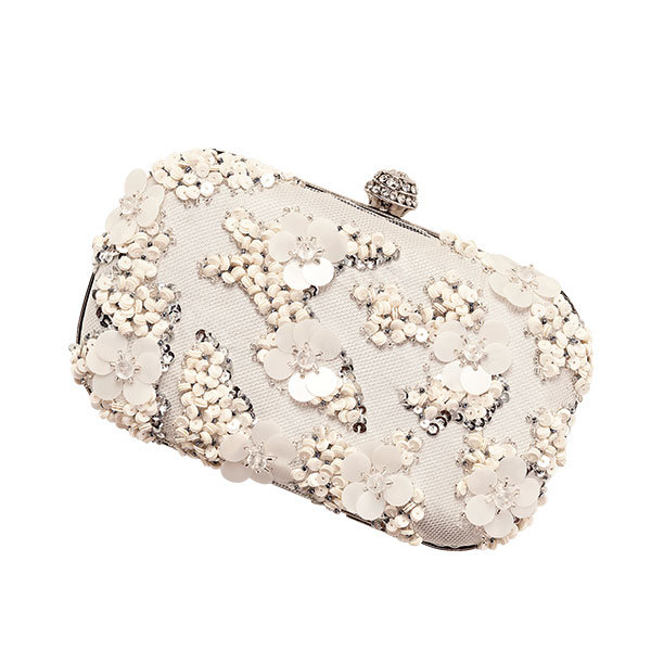 Floral Sequin and Beaded Minaudière