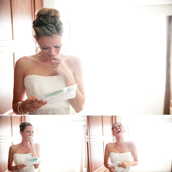 Exchange letters on the morning of the wedding Exchange letters on the morning of the wedding
