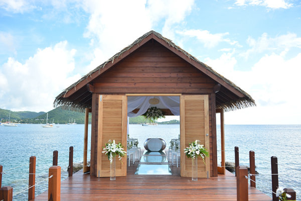 Overwater Wedding Chapel at Sandals Grande St. Lucian in St. Lucia Overwater Wedding Chapel at Sandals Grande St. Lucian in St. Lucia