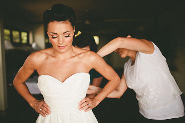 Have your seamstress sew undergarments into your dress. 