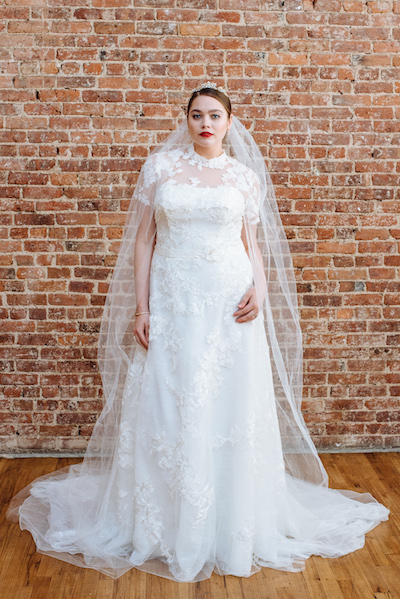 Oleg Cassini High Neck Gown