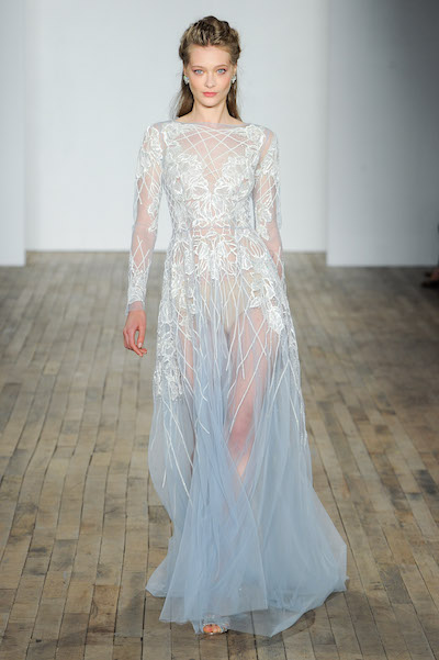 Hayley Paige Blue Lace Overlay