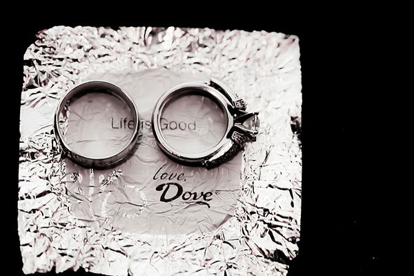 Three-Stone Engagement Ring & Wedding Band