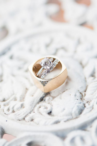 Solitaire Engagement Ring & Wedding Bands