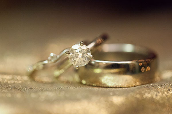 Solitaire Engagement Ring & Wedding Bands