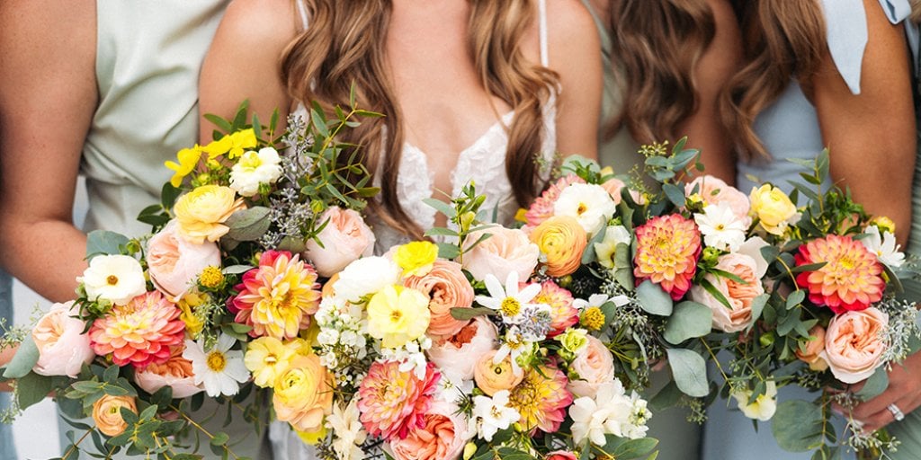 bride and bridesmaid bouquets