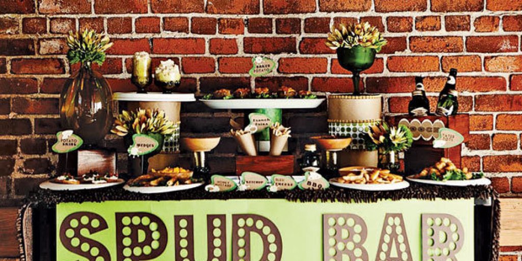 wedding cocktail hour potato bar