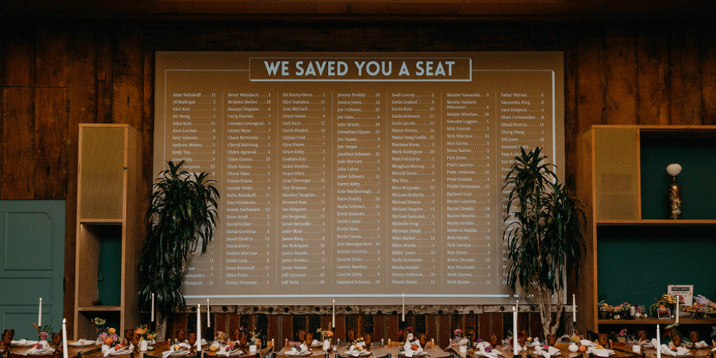 wedding reception seating chart