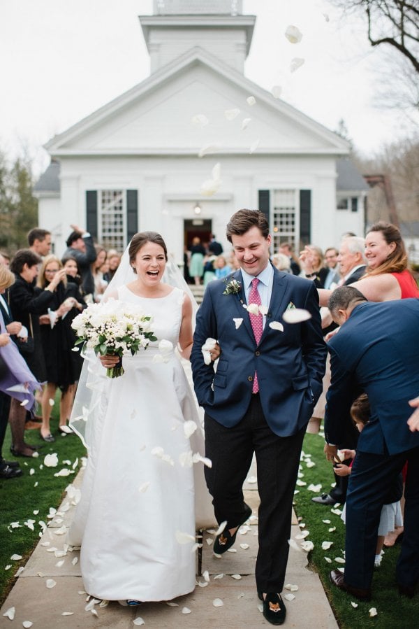 Couple exiting church