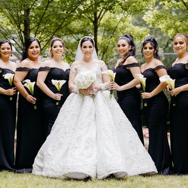 bride and bridesmaids