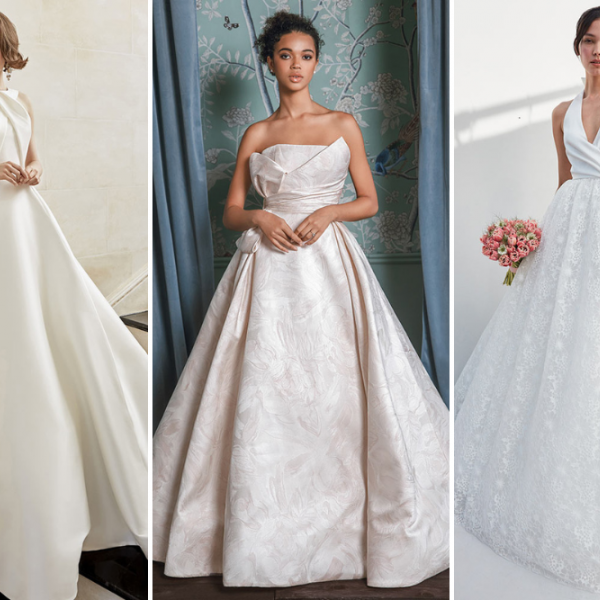 folded bodice wedding gowns