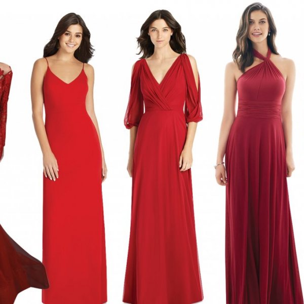 Red bridesmaid dress