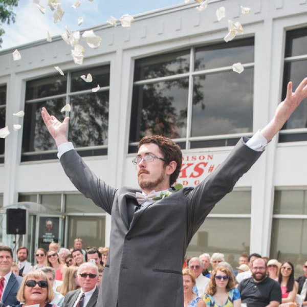 flower man at wedding