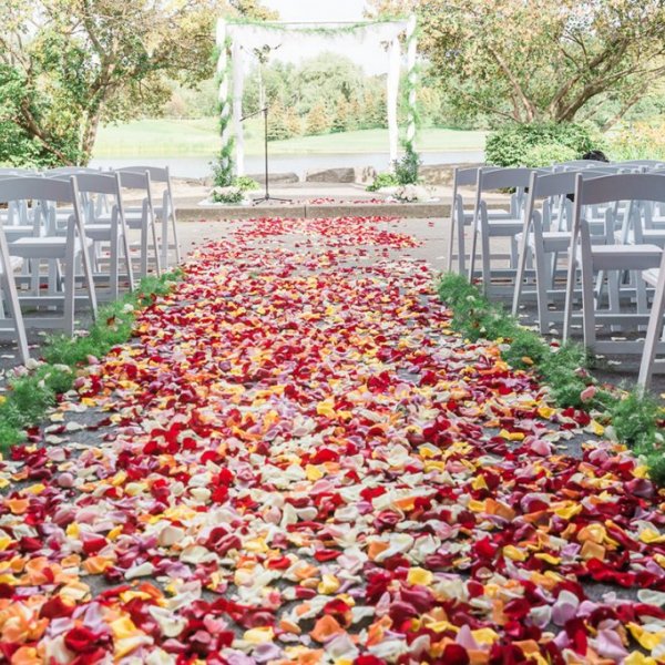 fall wedding ceremony aisle