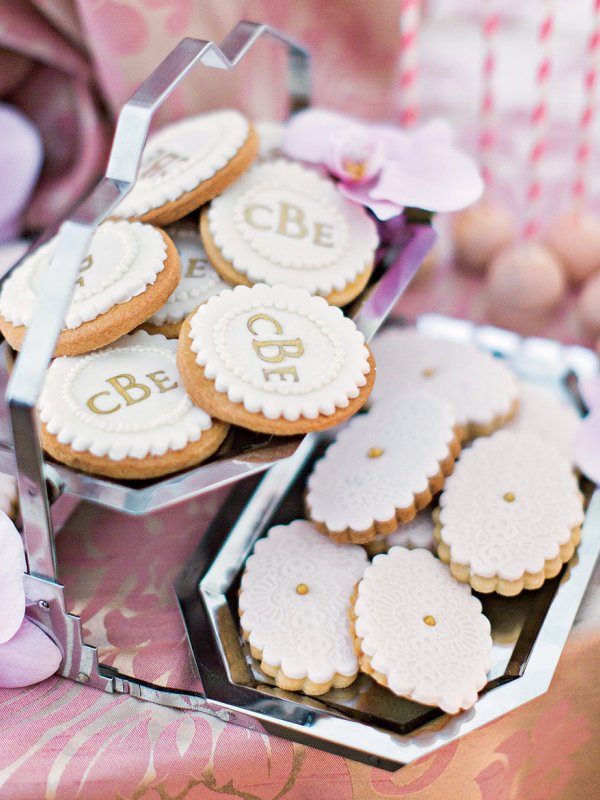 Monogram wedding cookies