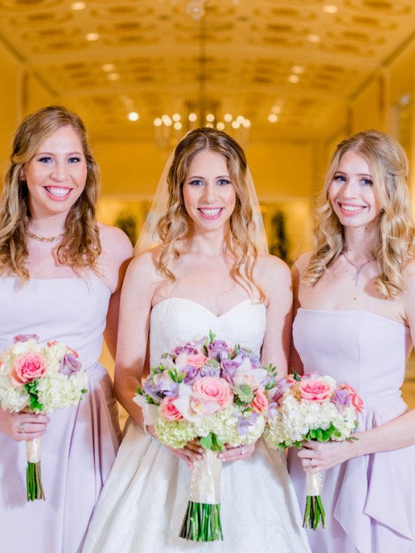 Bride with bridesmaids
