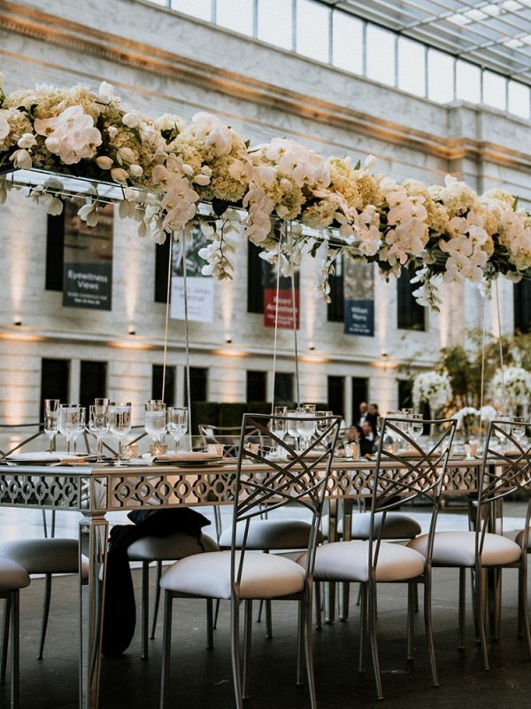 Overhead Wedding Centerpieces