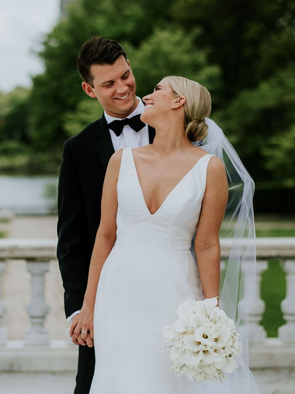 Bride and Groom Smiling