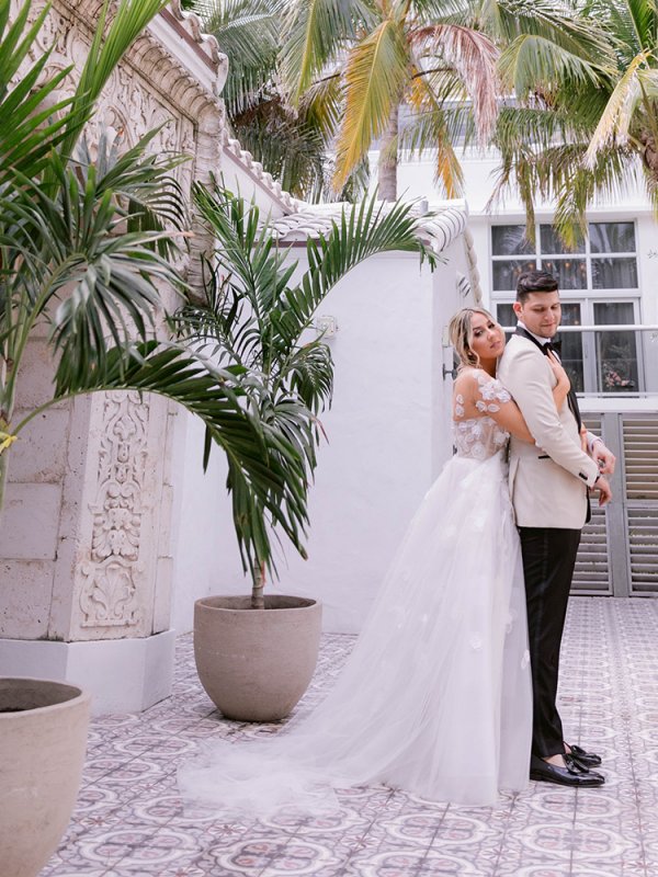 Bride and groom first look