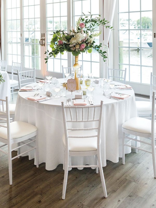 Beach wedding reception decor