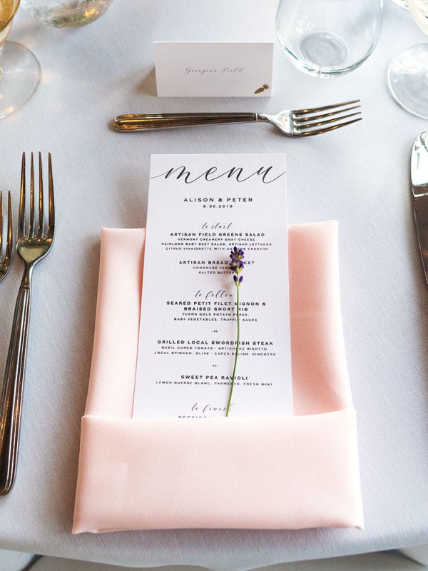 Wedding place setting