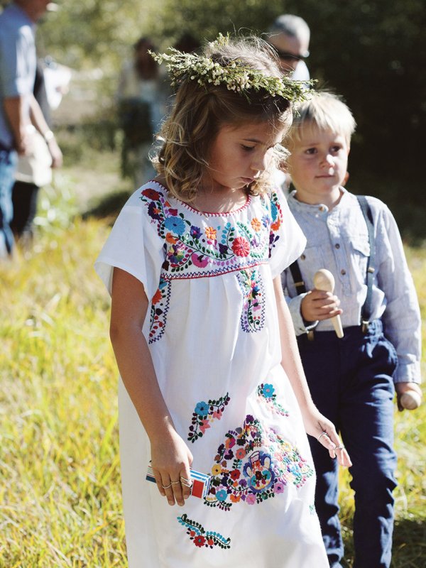 Bohemian flower girl and ring bearer