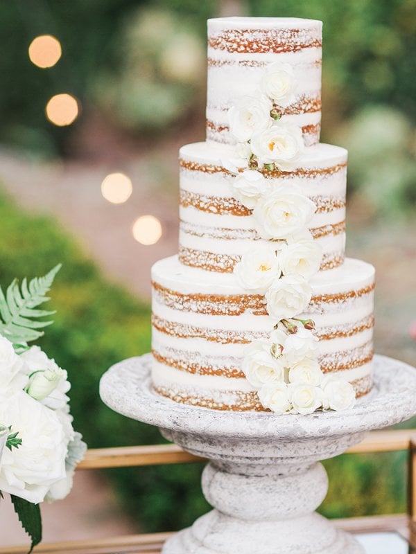 naked wedding cake