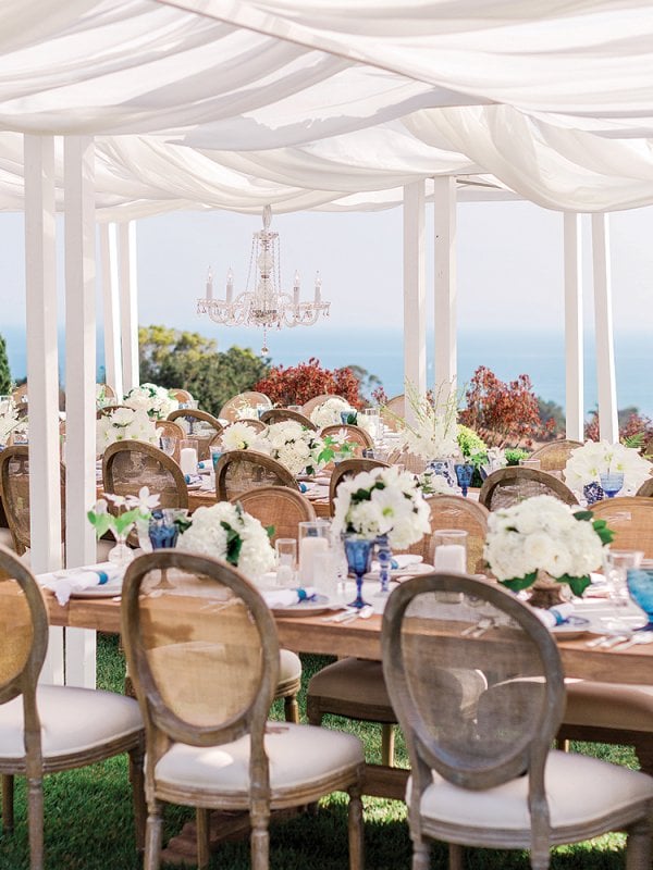 outdoor wedding reception