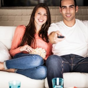 Couple watching tv