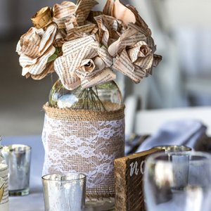 Paper flowers wedding centerpiece