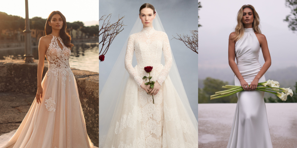 high neck wedding dress