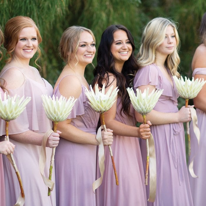bridal party bouquets kind protea