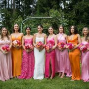 maid of honor bridesmaids and bride