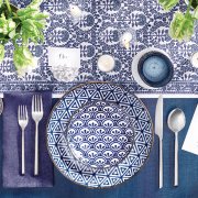 Blue wedding tablescape