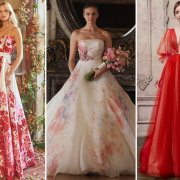 pink red wedding dresses