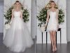 Gothic White Princess Wedding Dress Detachable Skirt Crystal Bride Dresses 2017 Lace Wedding