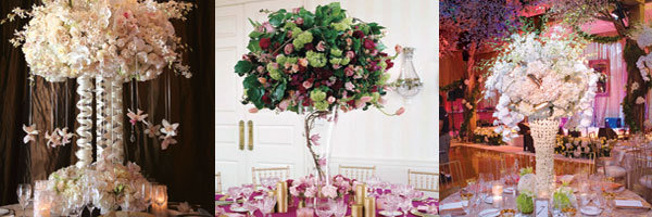 Tall centerpiece ideas; white centerpieces, flowers, wedding flowers, colorful centerpieces