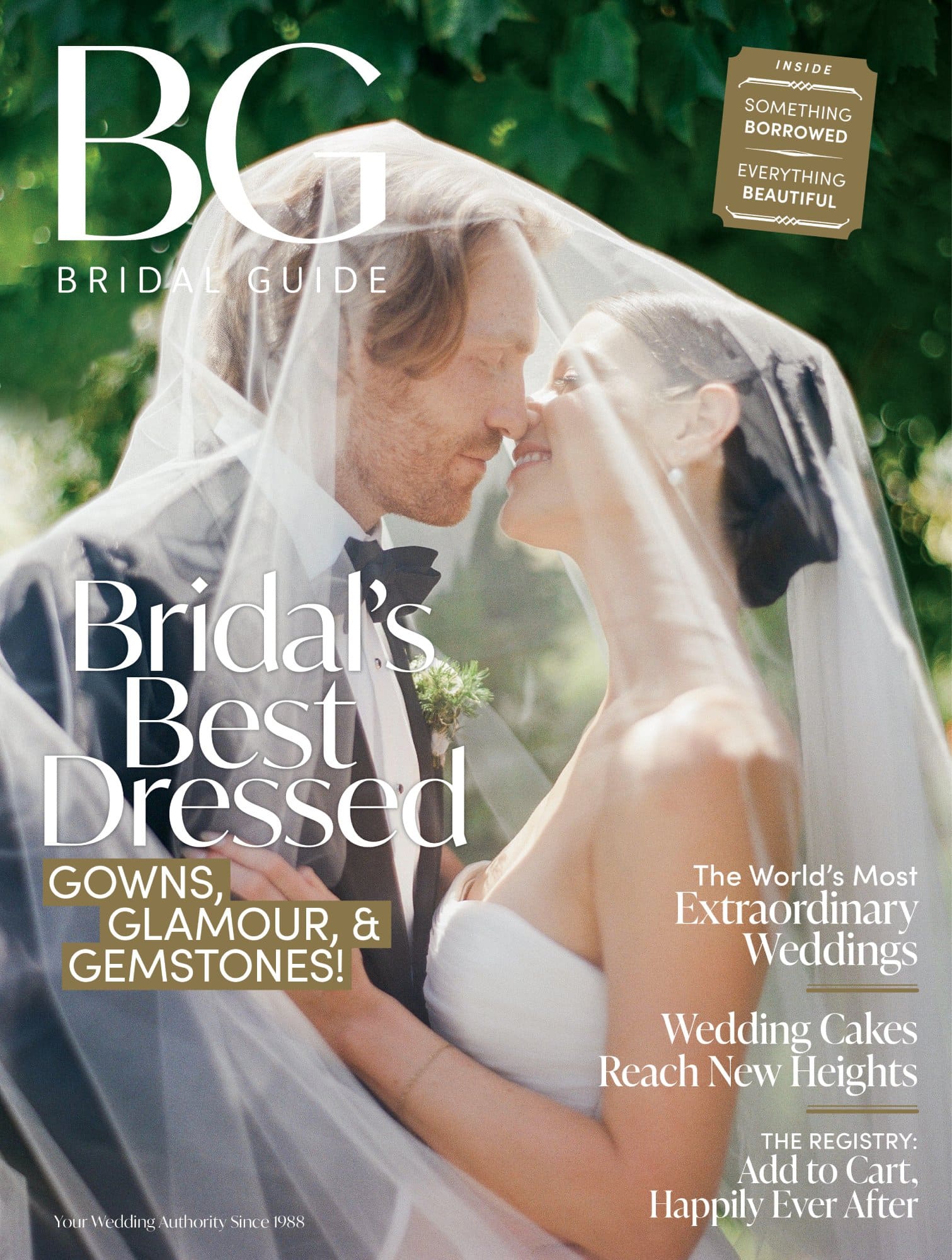 Bride and groom share a romantic moment under a veil on their wedding day.